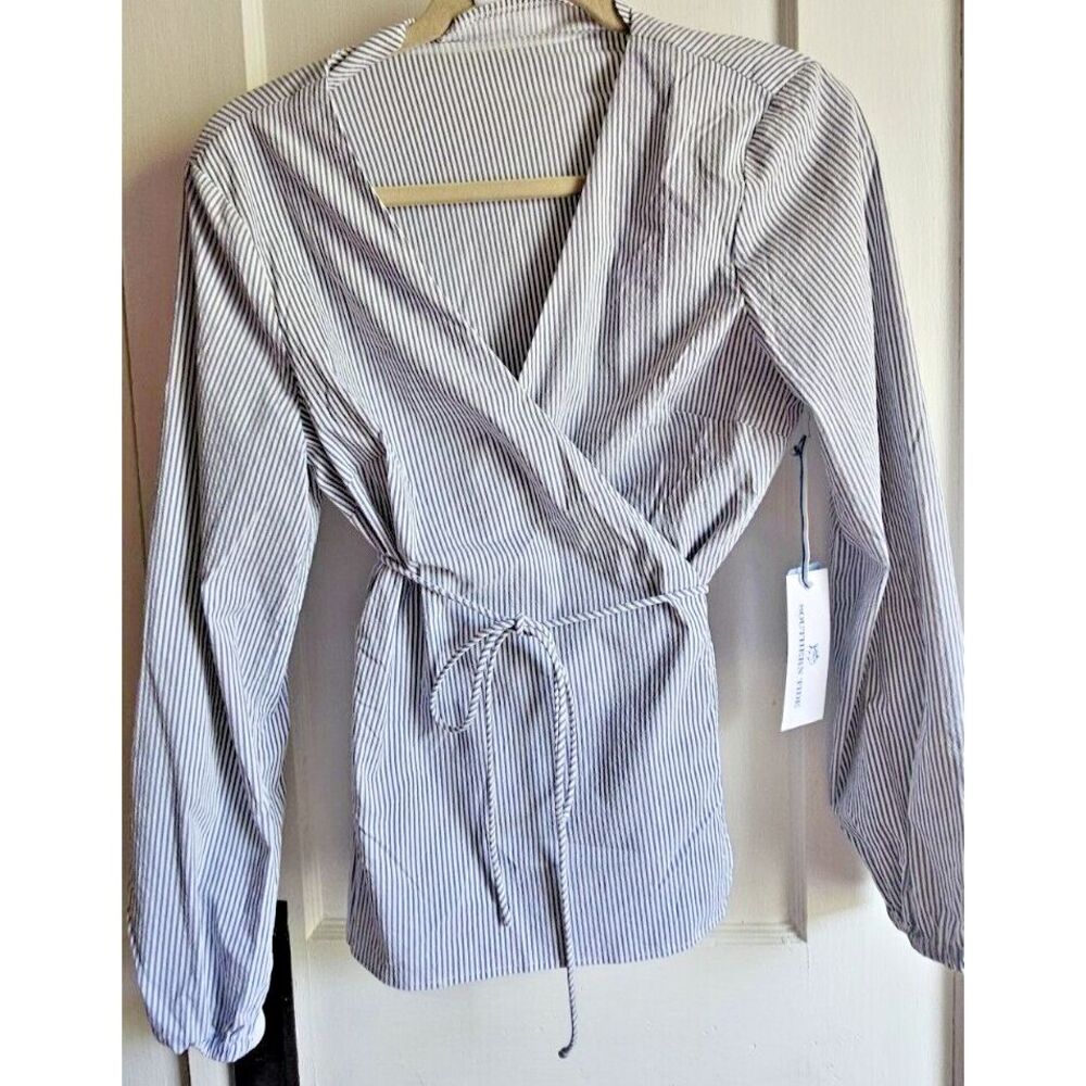 Southern Tide performance collection women striped wrap top Sz S long sleeves
